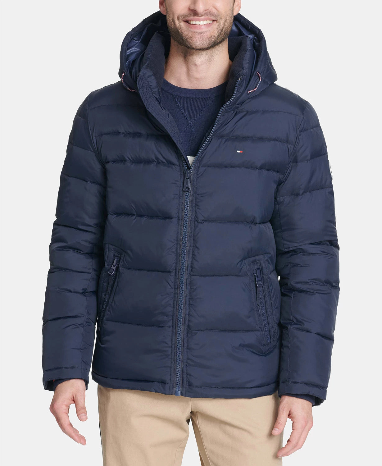 Tommy Hilfiger Men's Quilted Puffer Jacket Navy Blue Large