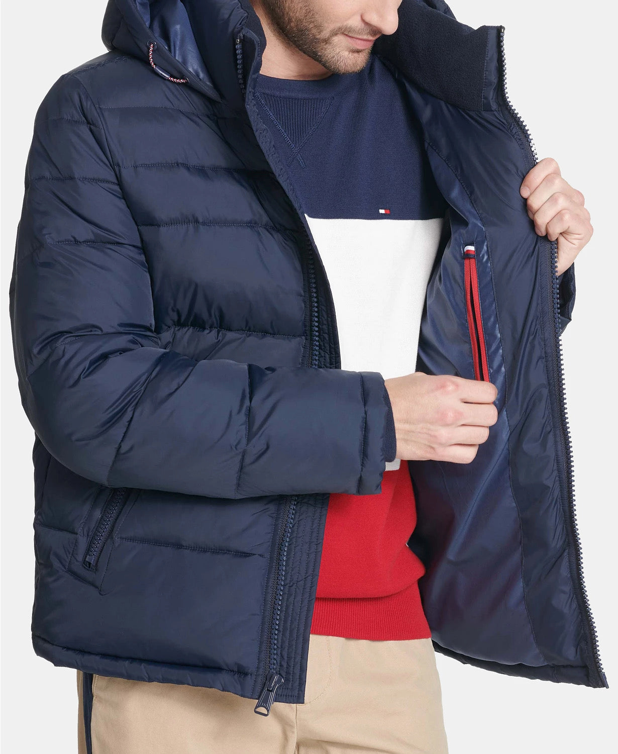 Tommy Hilfiger Men's Quilted Puffer Jacket Navy Blue Large