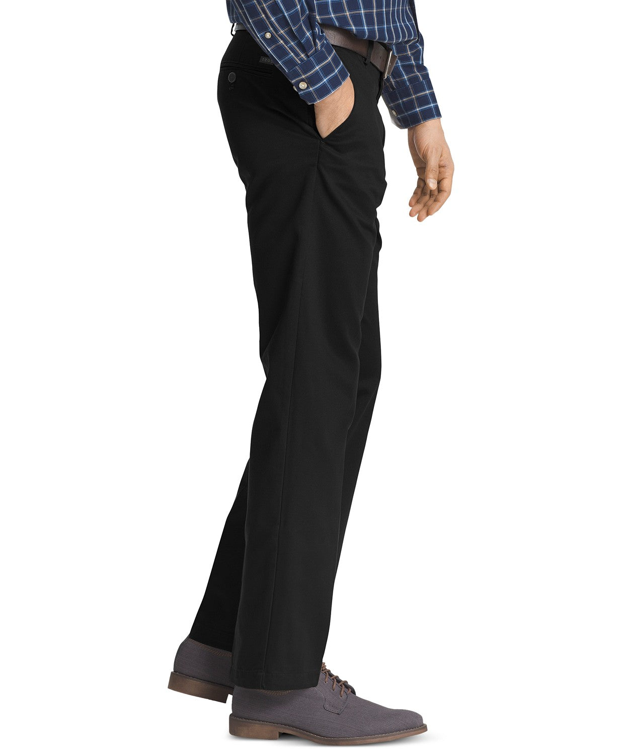 IZOD Men's American Straight-Fit Flat Front Chino Pants 32 X 34 Black