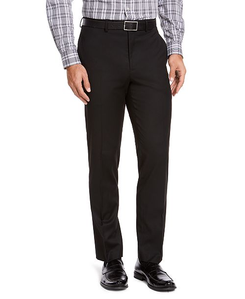 Izod Men's Classic-Fit Black Dress Pants 38 x 32 Flat Front