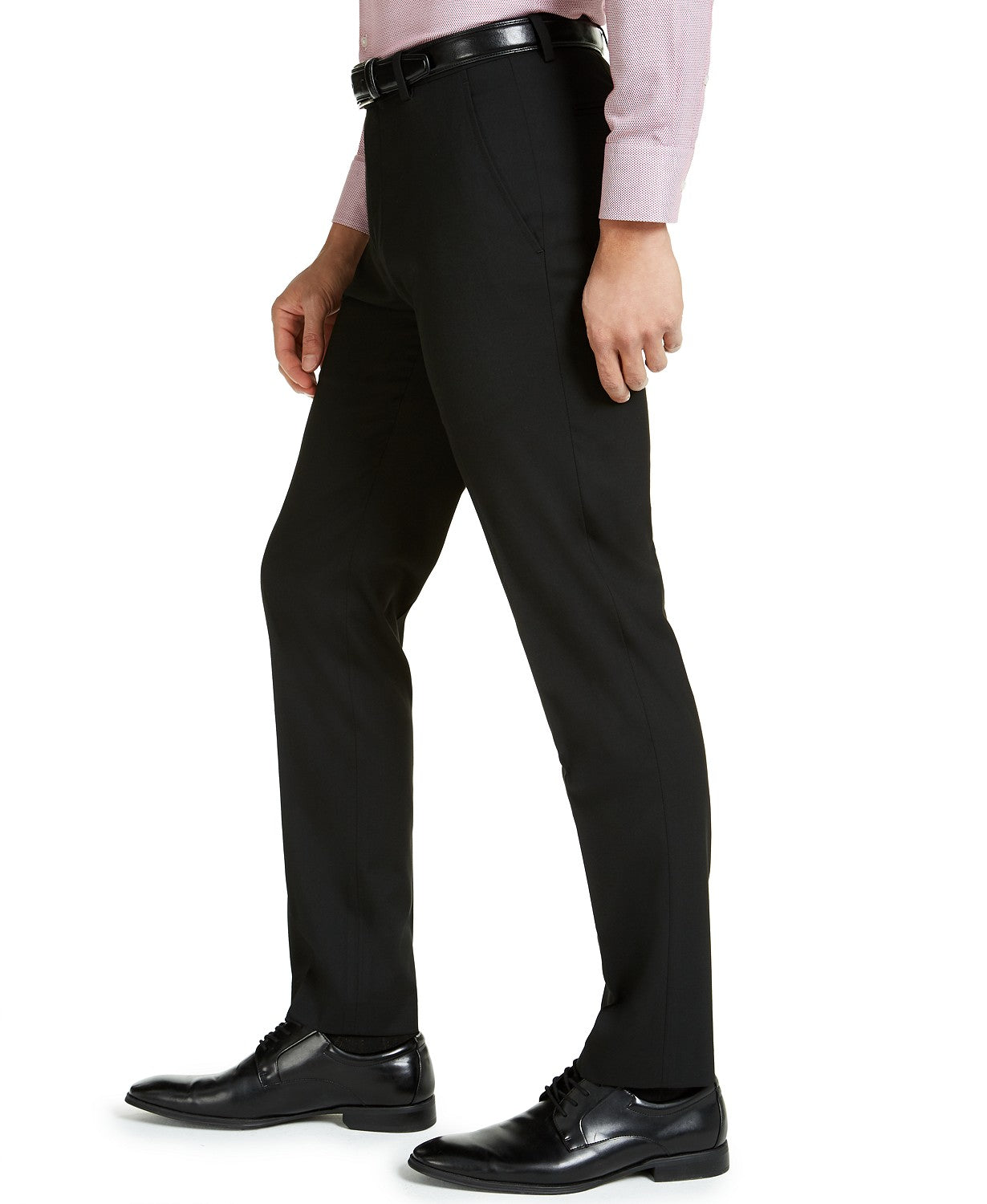 Alfani Men's 2 Piece Suit Black 36R 30 x 32 Slim Fit Stretch Solid Flat Front