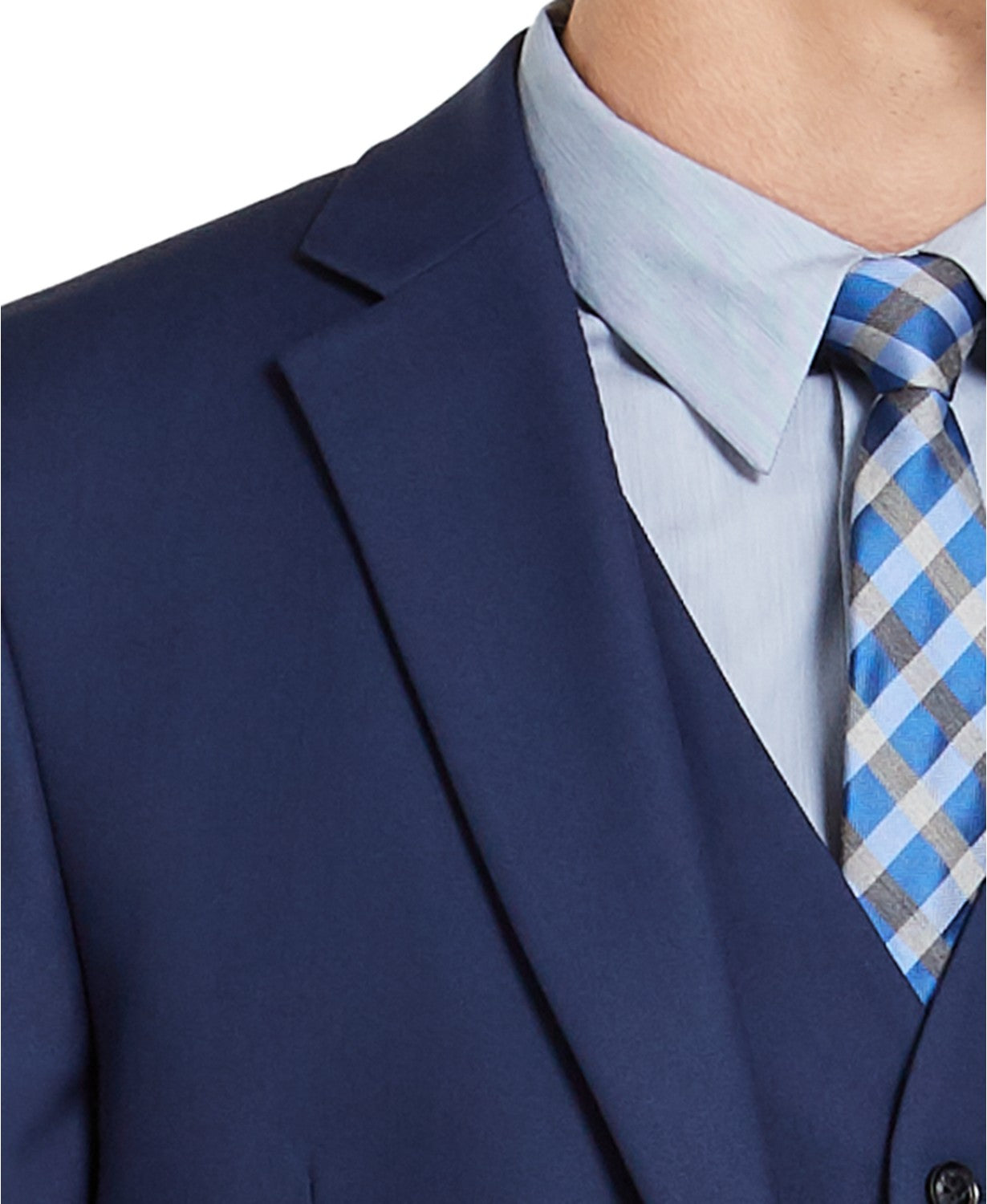 Alfani Men's Suit Jacket 44S Solid Blue Slim-Fit Stretch Two Button