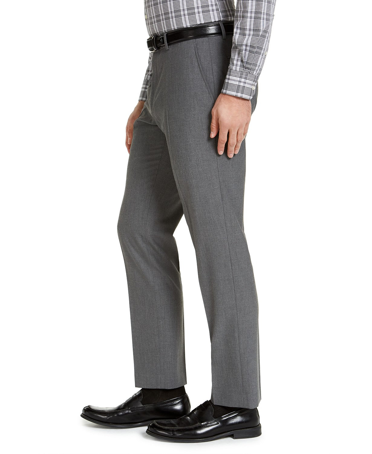 IZOD Men's Classic-Fit Suit Pants Grey Solid 34 x 30 Flat Front Pant