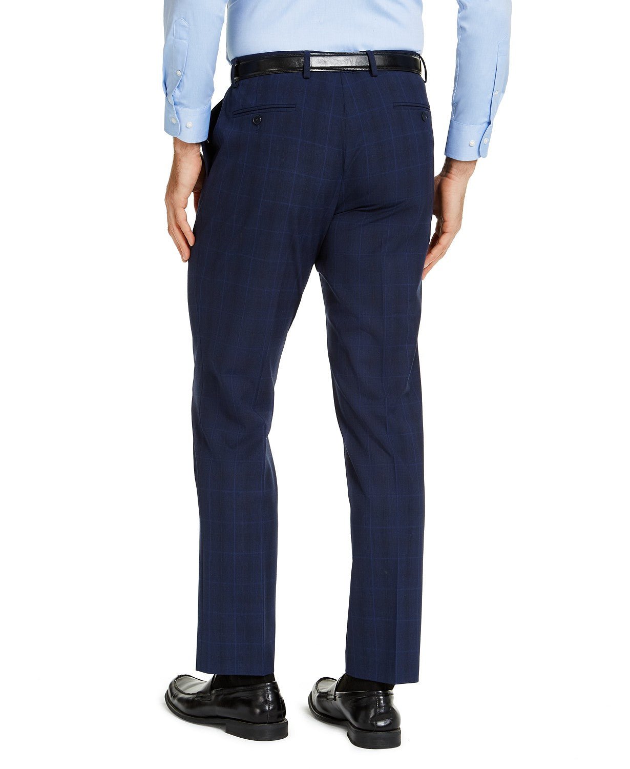 IZOD Men's Classic-Fit Suit Pants Only Navy Blue Windowpane 38 x 32