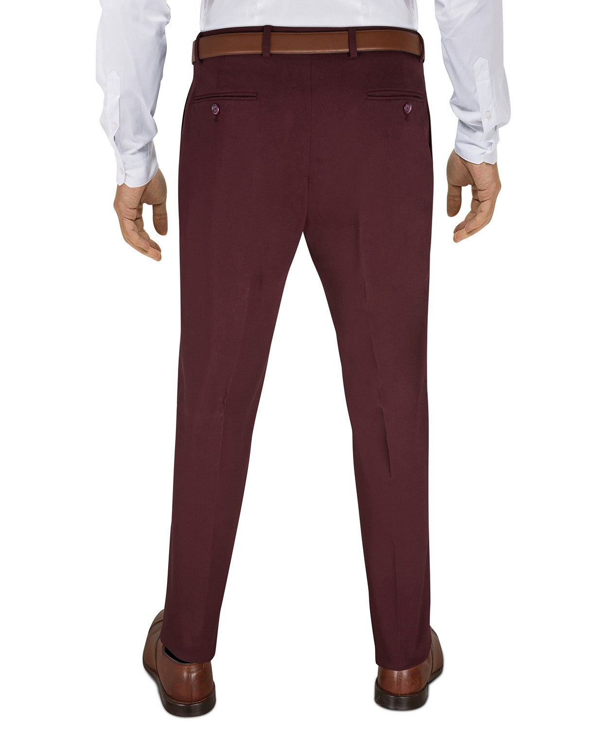 Tommy Hilfiger Mens Modern-Fit Stretch Performance Pants 32 x 30 Burgundy Wine