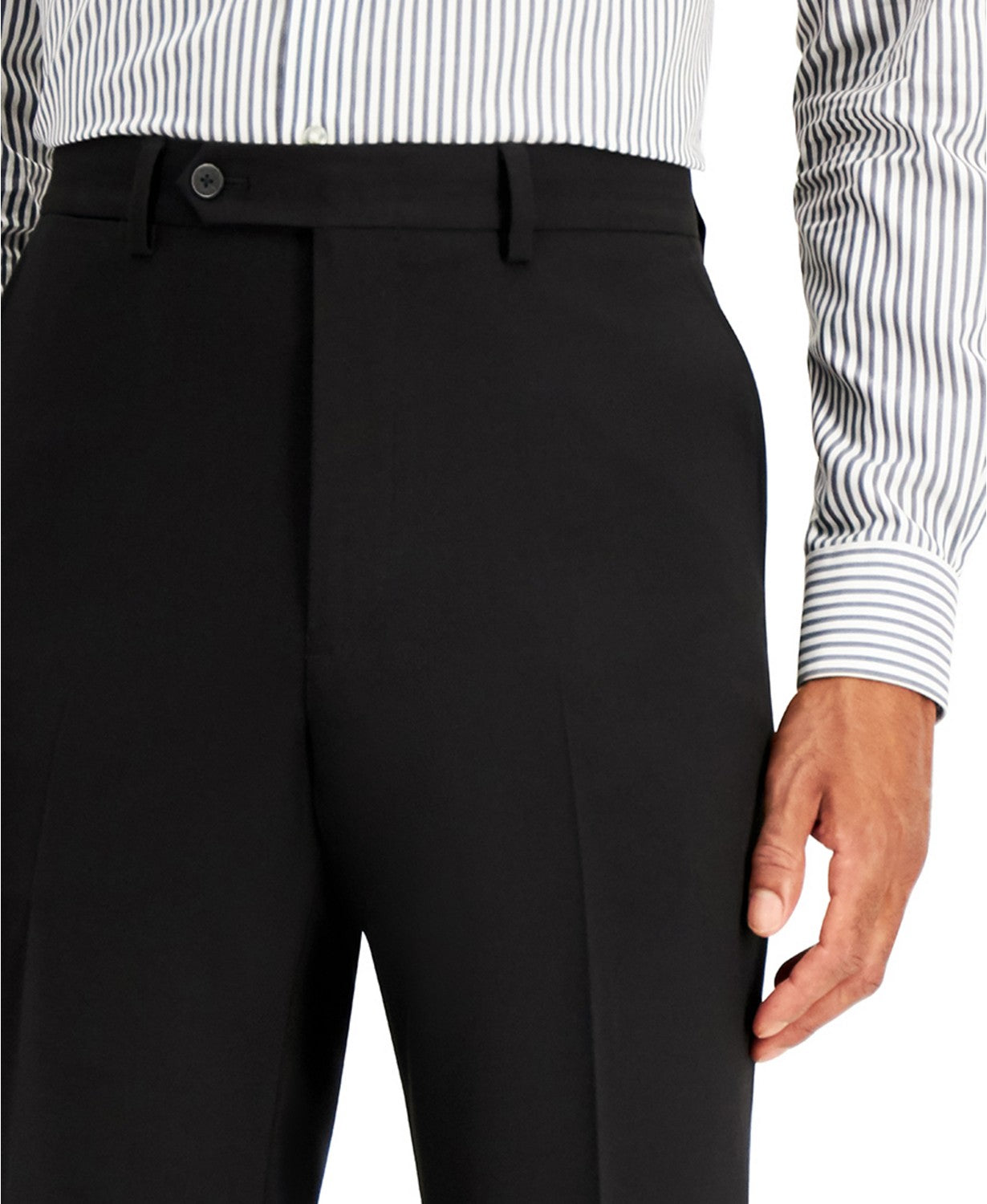 Nautica Men's Modern-Fit Bi-Stretch Suit Pants 36 x 32 Black Solid