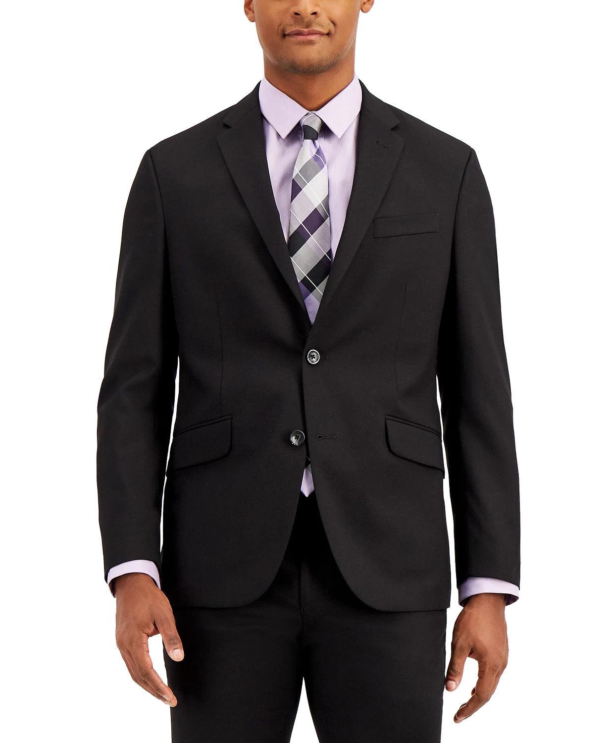Kenneth Cole Reaction Men's Slim Fit Suit 38R / 31 x 32 Black Techni-Cole - Bristol Apparel Co