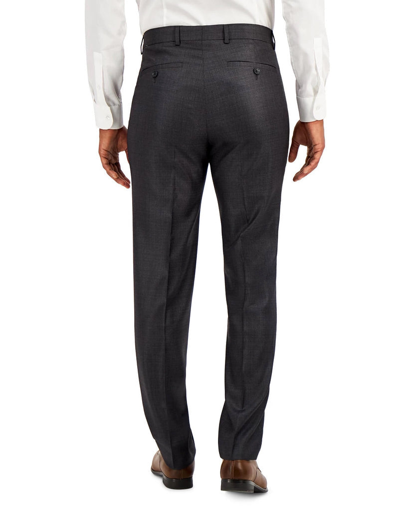 Kenneth Cole Mens Suit 42S / 36 X 30 Grey Techni-Cole Basketweave Slim Shiny