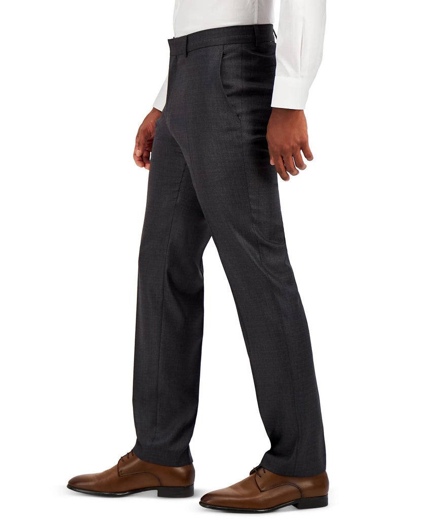 Kenneth Cole Mens Suit 42S / 36 X 30 Grey Techni-Cole Basketweave Slim Shiny