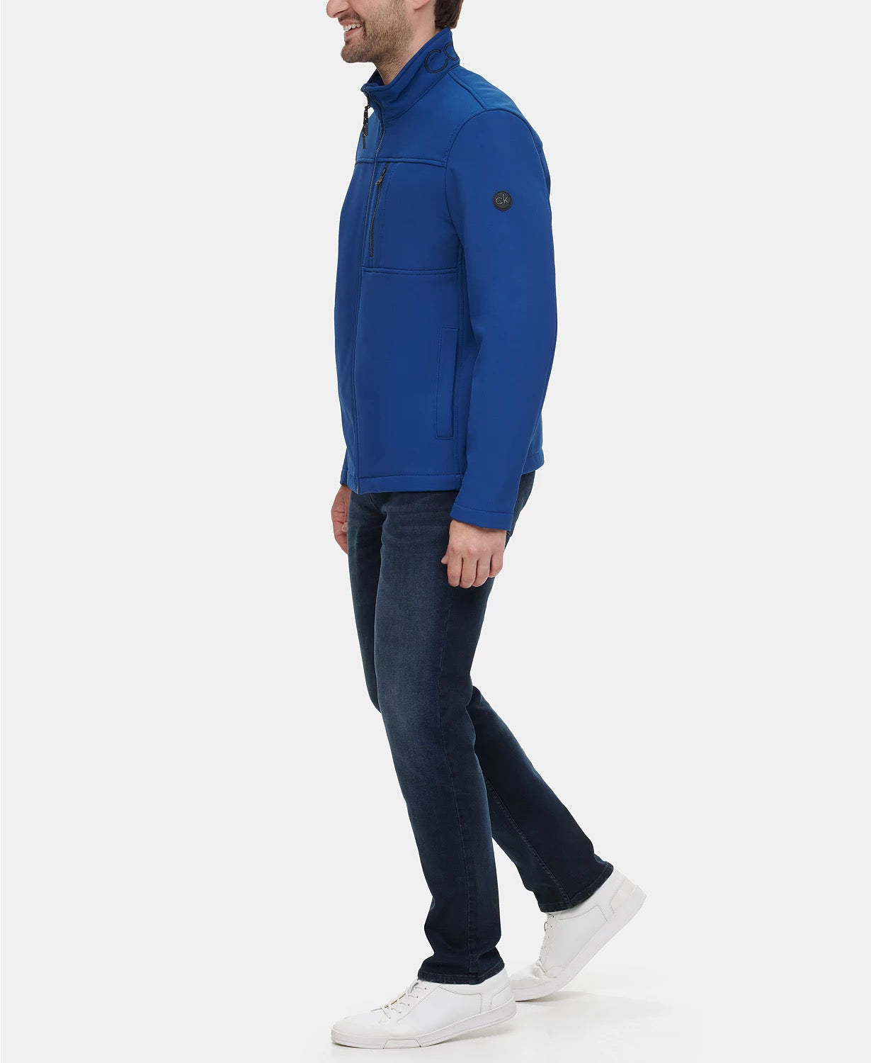Calvin Klein Men's Infinite Stretch Soft Shell Jacket Blue Edge Small