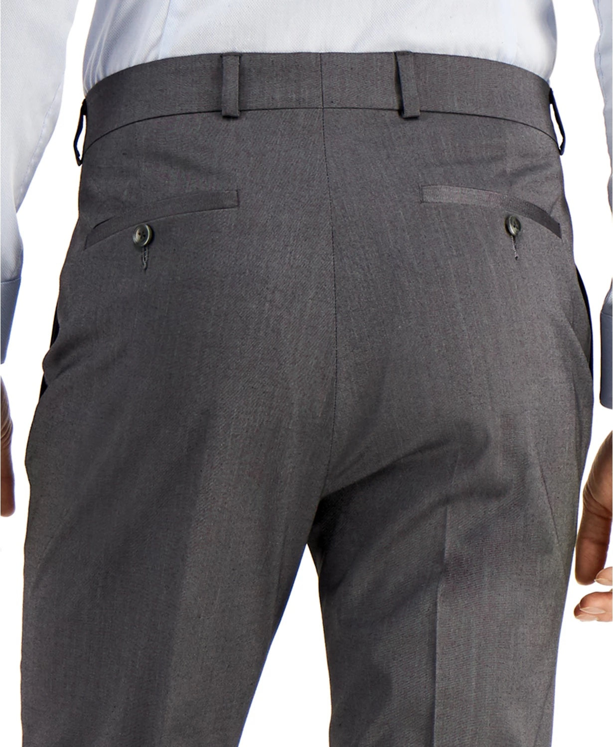 Kenneth Cole Reaction Mens Dress Pants 32 x 34 Grey Silver Techni-Cole Slim-Fit