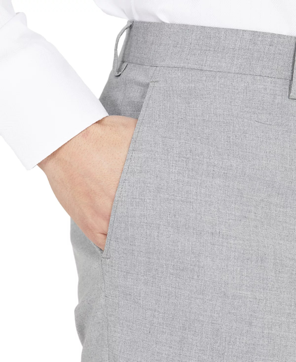 DKNY Men's Dress Pants Light Grey 38 x 29 Modern-Fit Light Gray Stretch