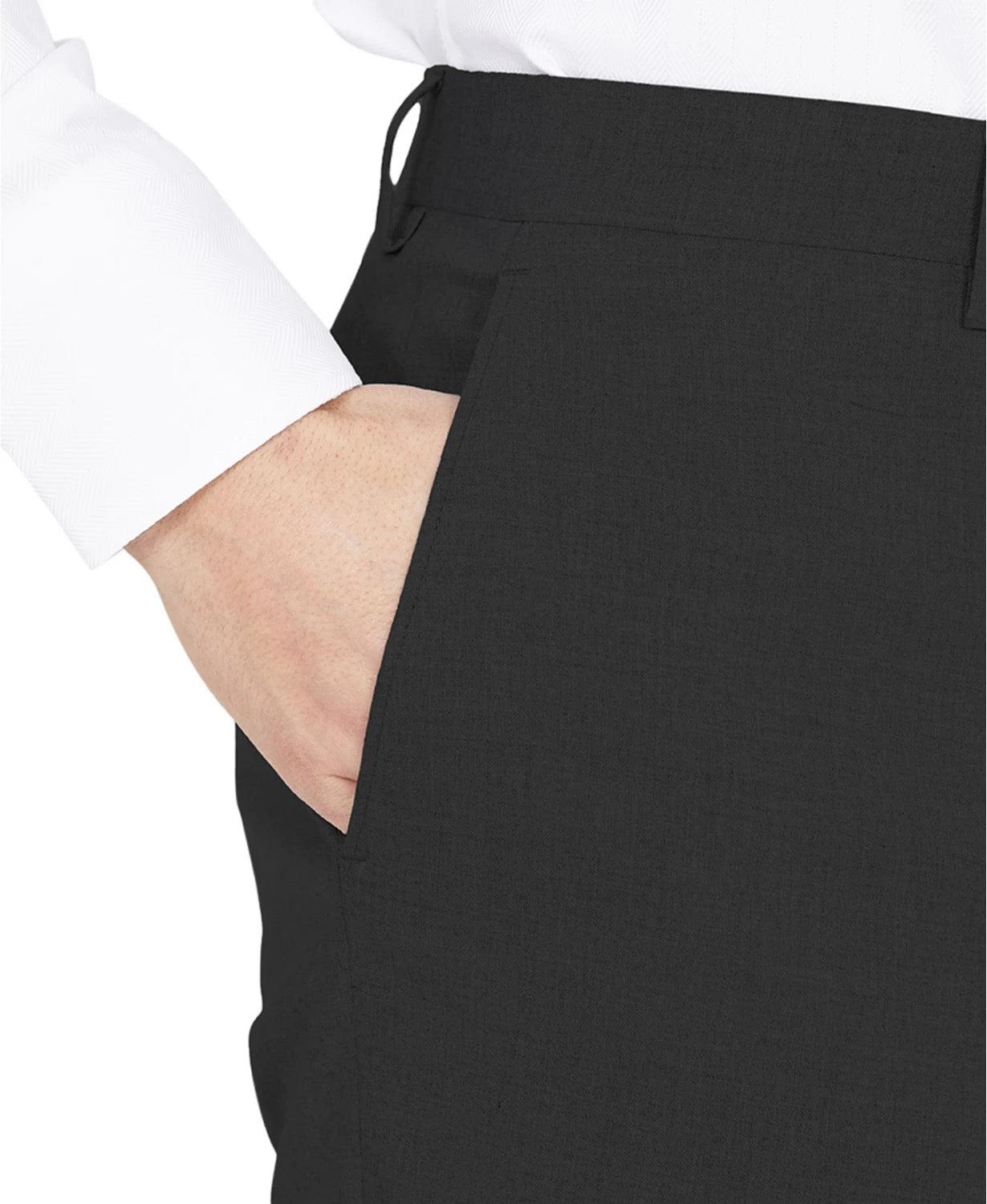 DKNY Men's Dress Pants Black 31 x 30 Modern Fit Stretch Flat Front Solid