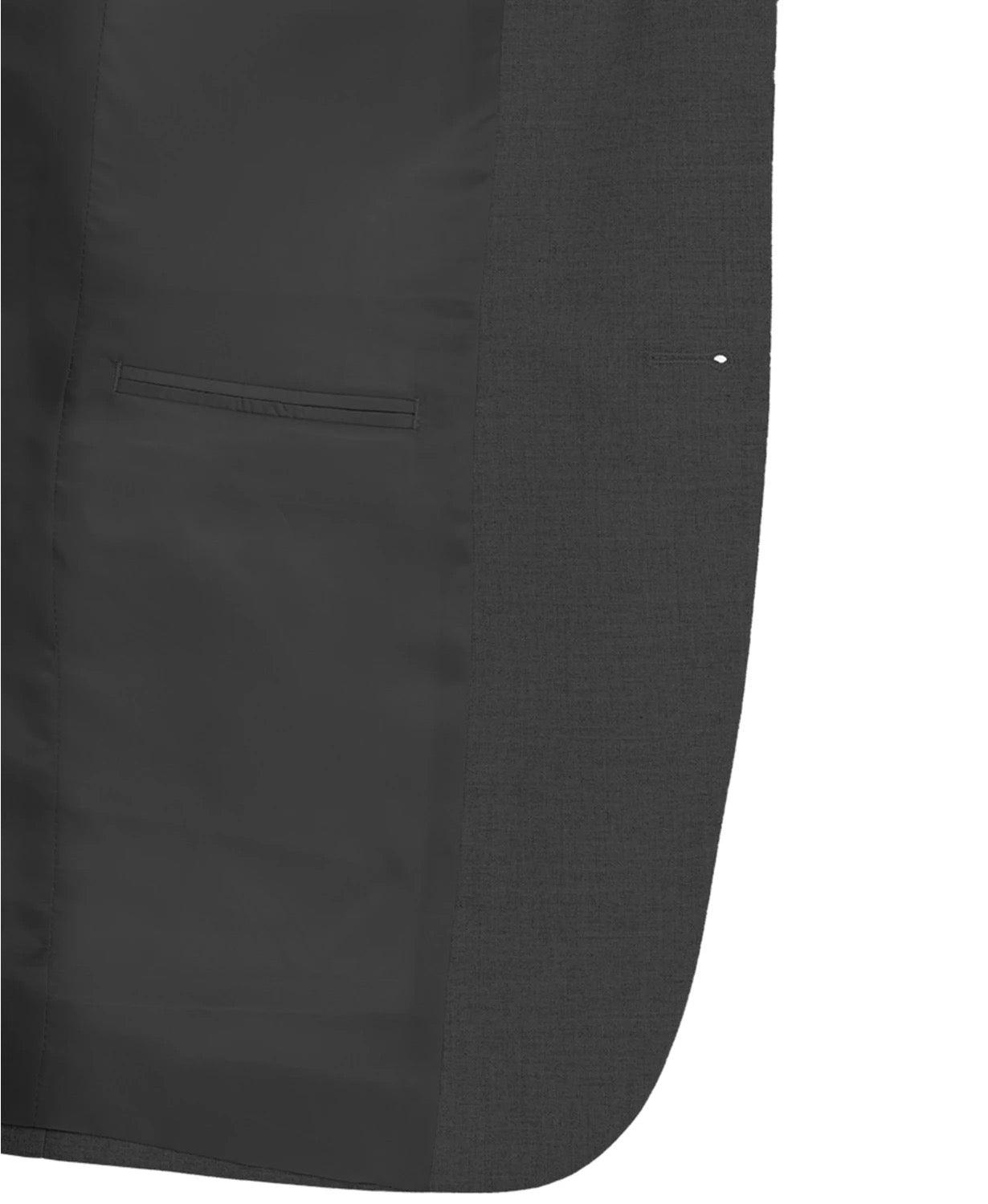 DKNY Men's Suit Jacket Charcoal 44L Modern-Fit Stretch / Two Button - Bristol Apparel Co