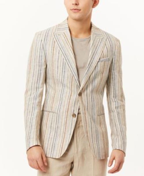 TALLIA Men's Metallic Stripe Slim Fit Blazer Medium
