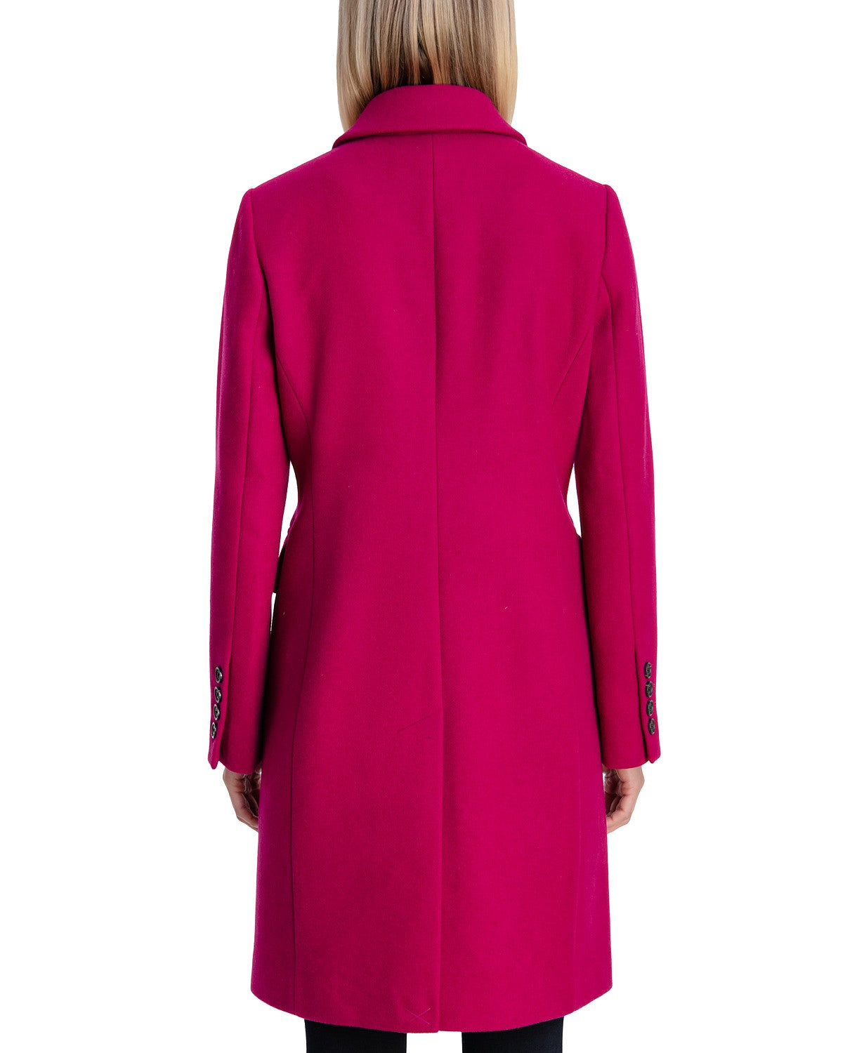 Michael Kors Women's Single-Breasted Walker Coat Large Azalea Pink