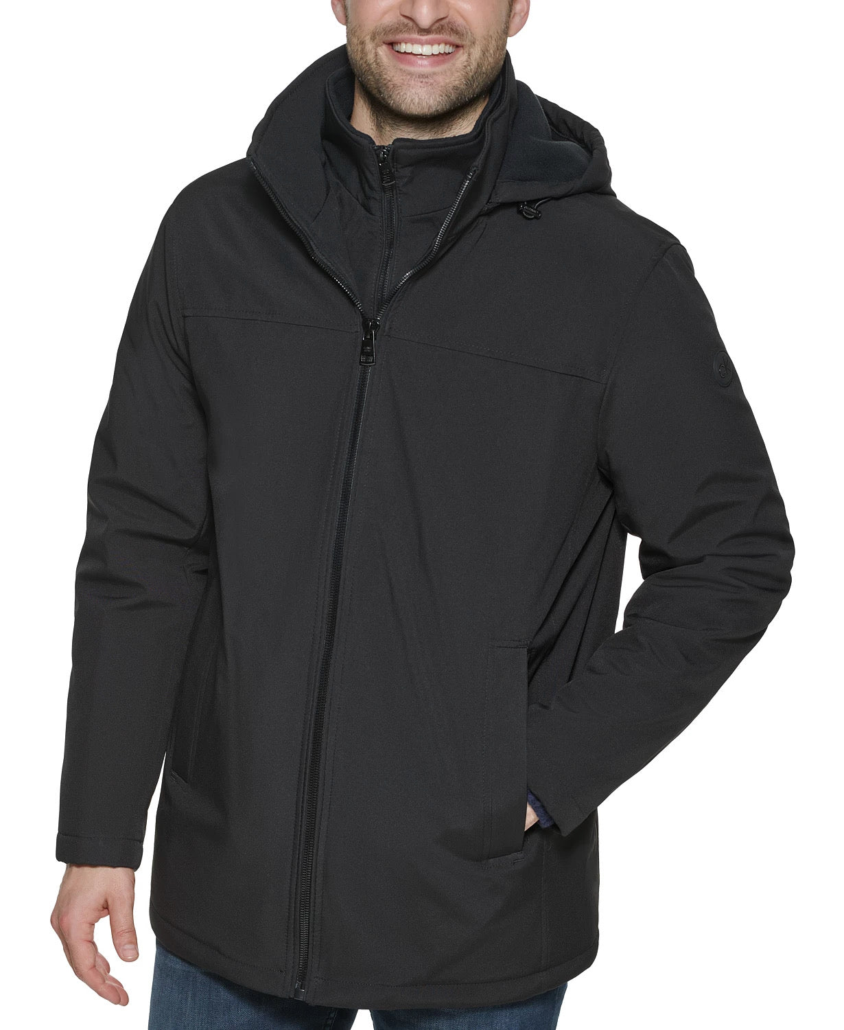 Calvin Klein Men Infinite Stretch Jacket Fleece Lined Bib XL Black Coat