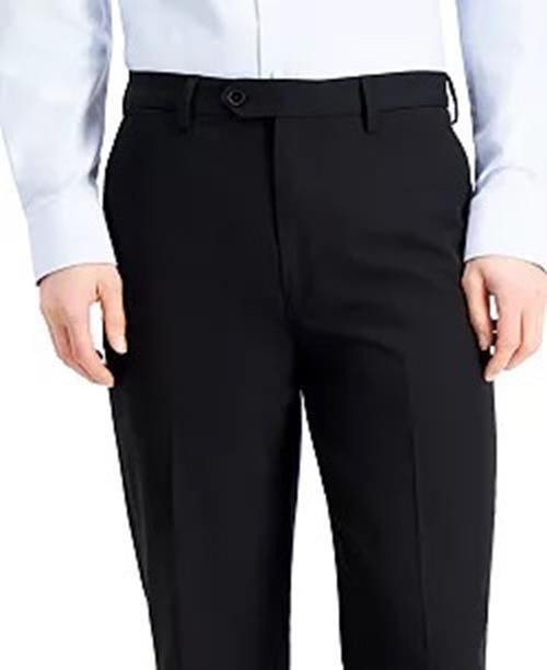 NAUTICA Men's Dress Pants 36 x 32 Black Slim Performance Stretch Flat Pant