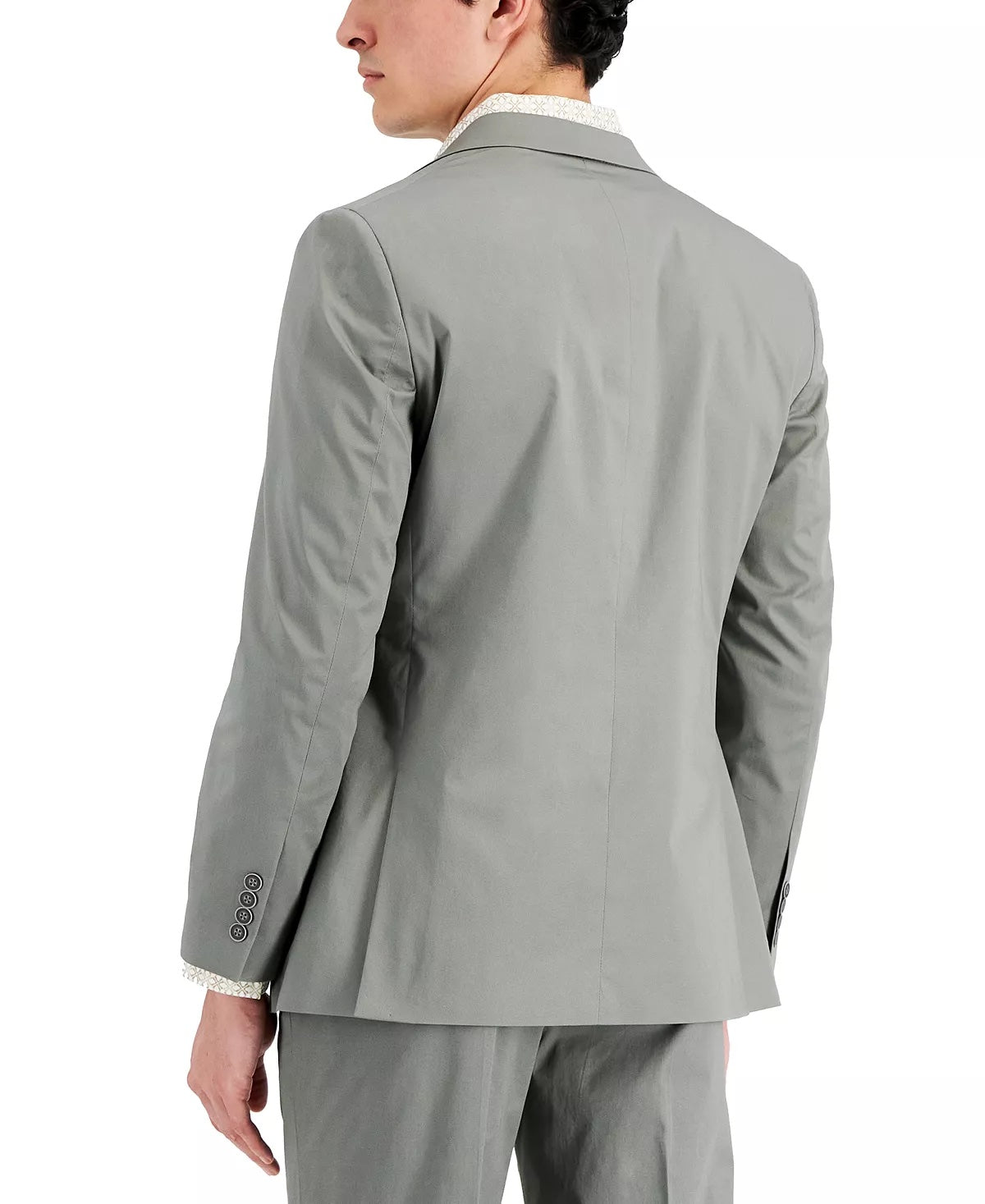 NAUTICA Men's Suit Jacket Grey 40R Modern-Fit Stretch Cotton Solid