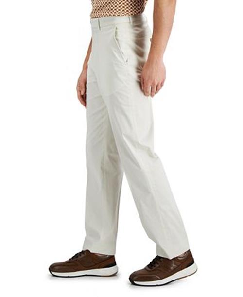 NAUTICA Men's Suit Pants 36 X 34 White Modern-Fit Stretch Cotton