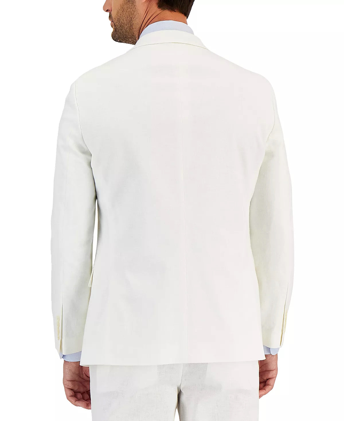 NAUTICA Men's Modern-Fit Cotton Linen Blend Suit Jacket White 40R / 2 Button