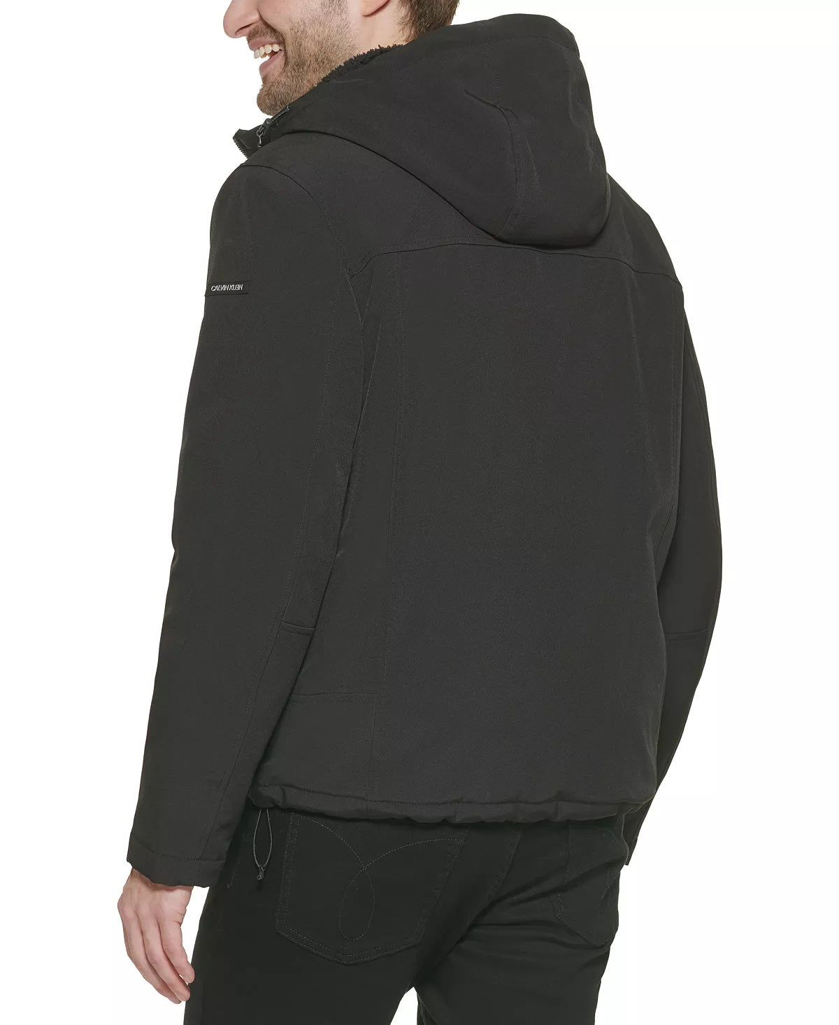CALVIN KLEIN Men's Sherpa Lined Infinite Stretch Soft Shell Jacket Black Large