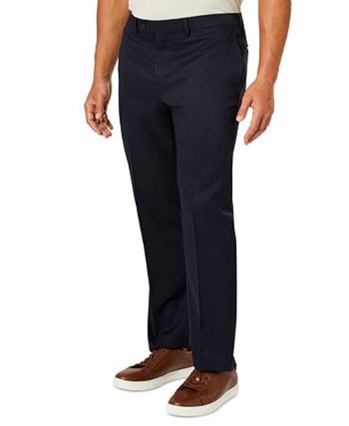 VAN HEUSEN Men's Classic-Fit Suit Dress Pants 35 x 32 Navy Blue Flat Front