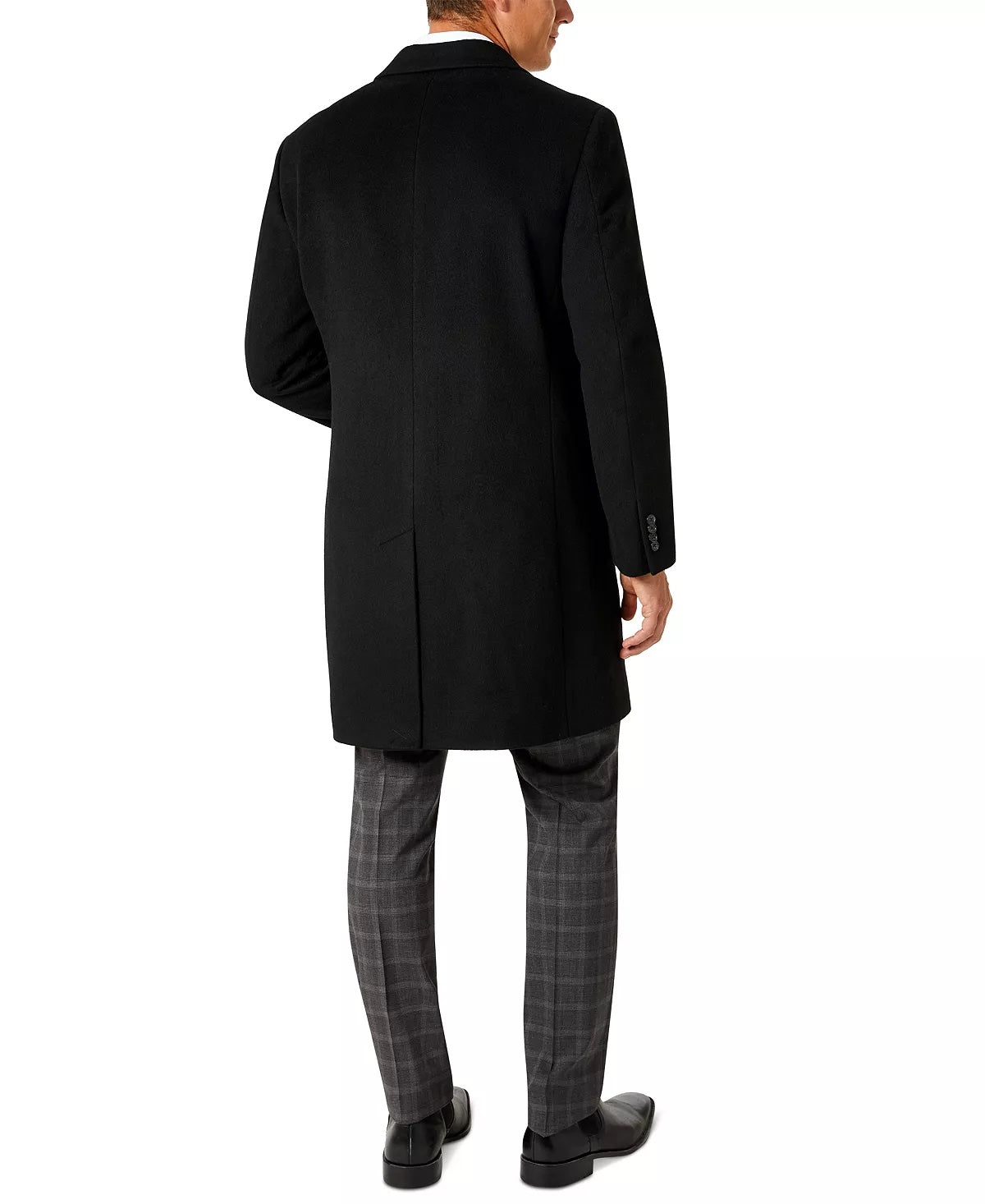 Kenneth Cole Reaction Men's Slim Fit Overcoat 42R Single Breasted Black Coat