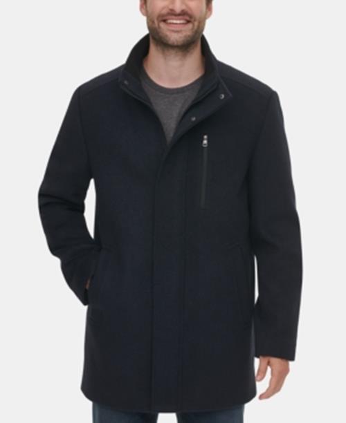 CALVIN KLEIN Men's Big & Tall Classic Wool Overcoat Coat XXL Navy Blue