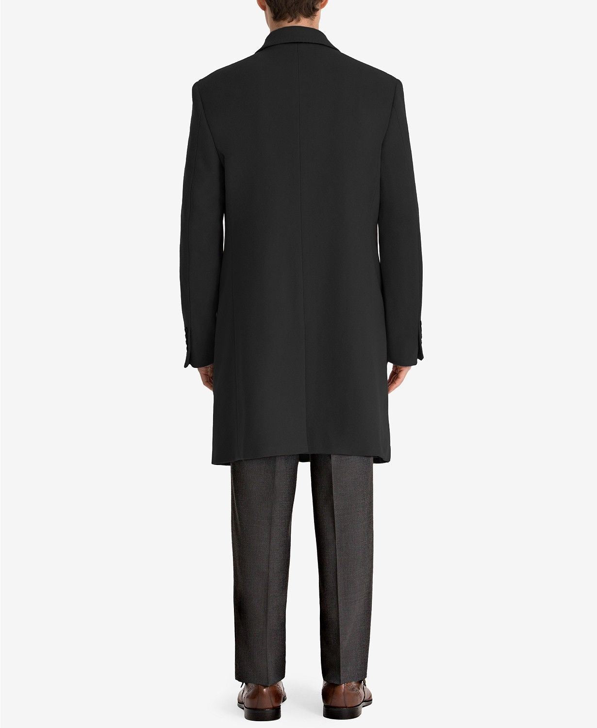 Lauren Ralph Lauren Men's Luther Wool-Blend Top Coat 40R Black Overcoat