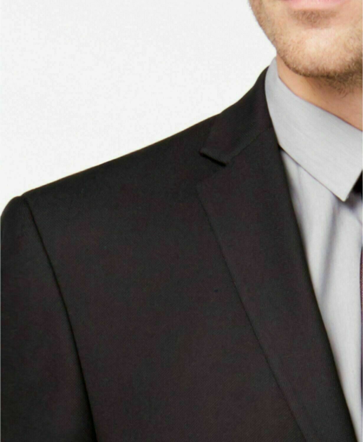 Andrew Marc Men's Suit 42R / 35 x 32 Classic-Fit Stretch Black Micro-Grid