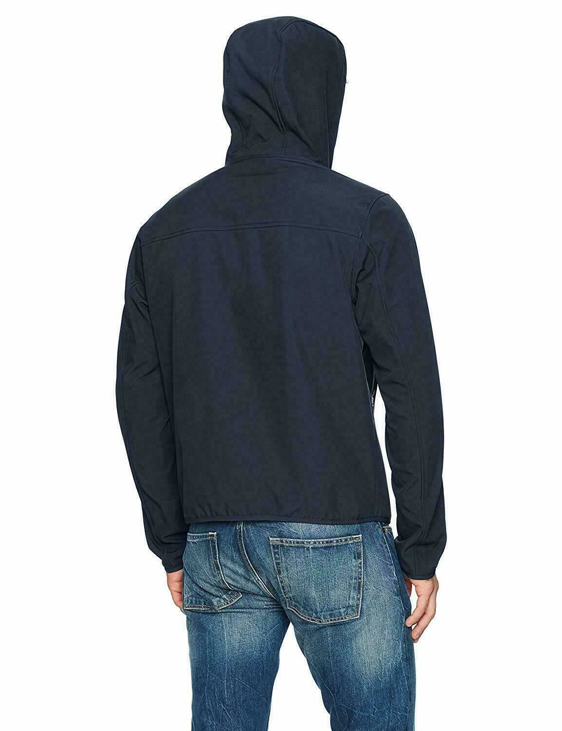 Tommy Hilfiger Mens Hooded Soft Shell Jacket Medium Full Zip Navy Blue