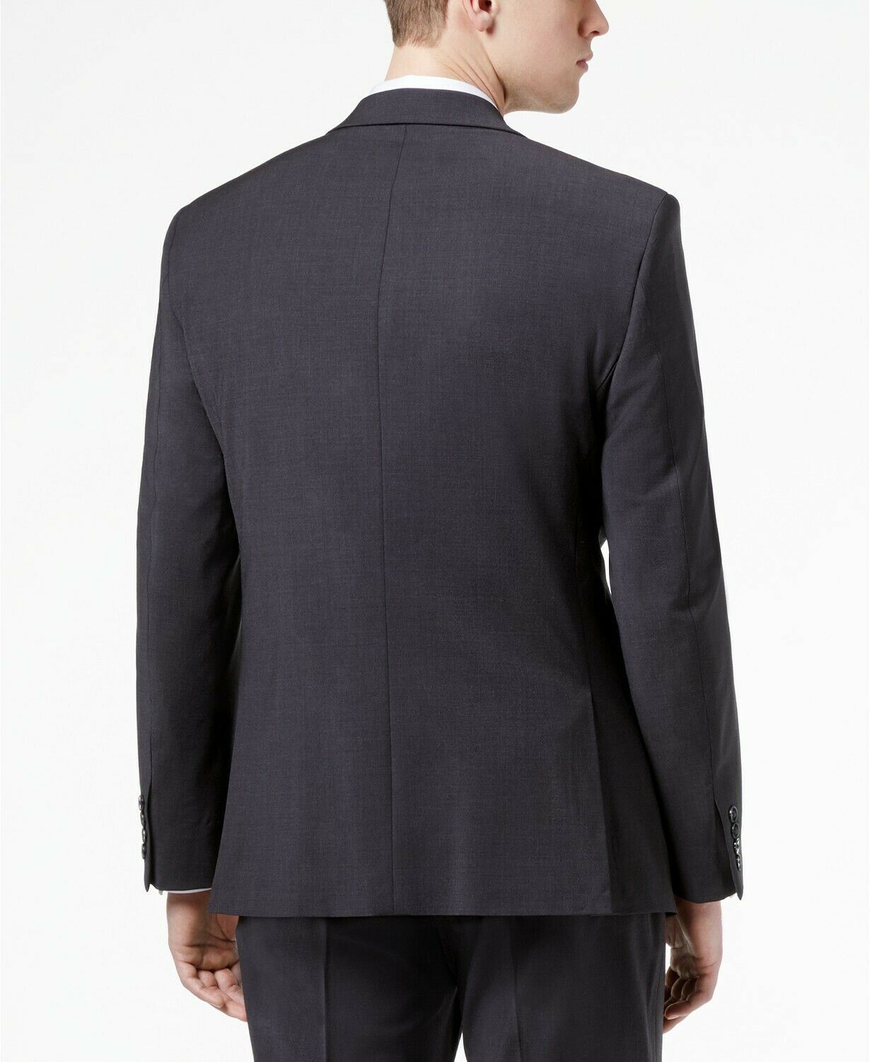 Calvin Klein Mens X-Fit Solid Slim Fit Suit Jacket 38R Charcoal Grey
