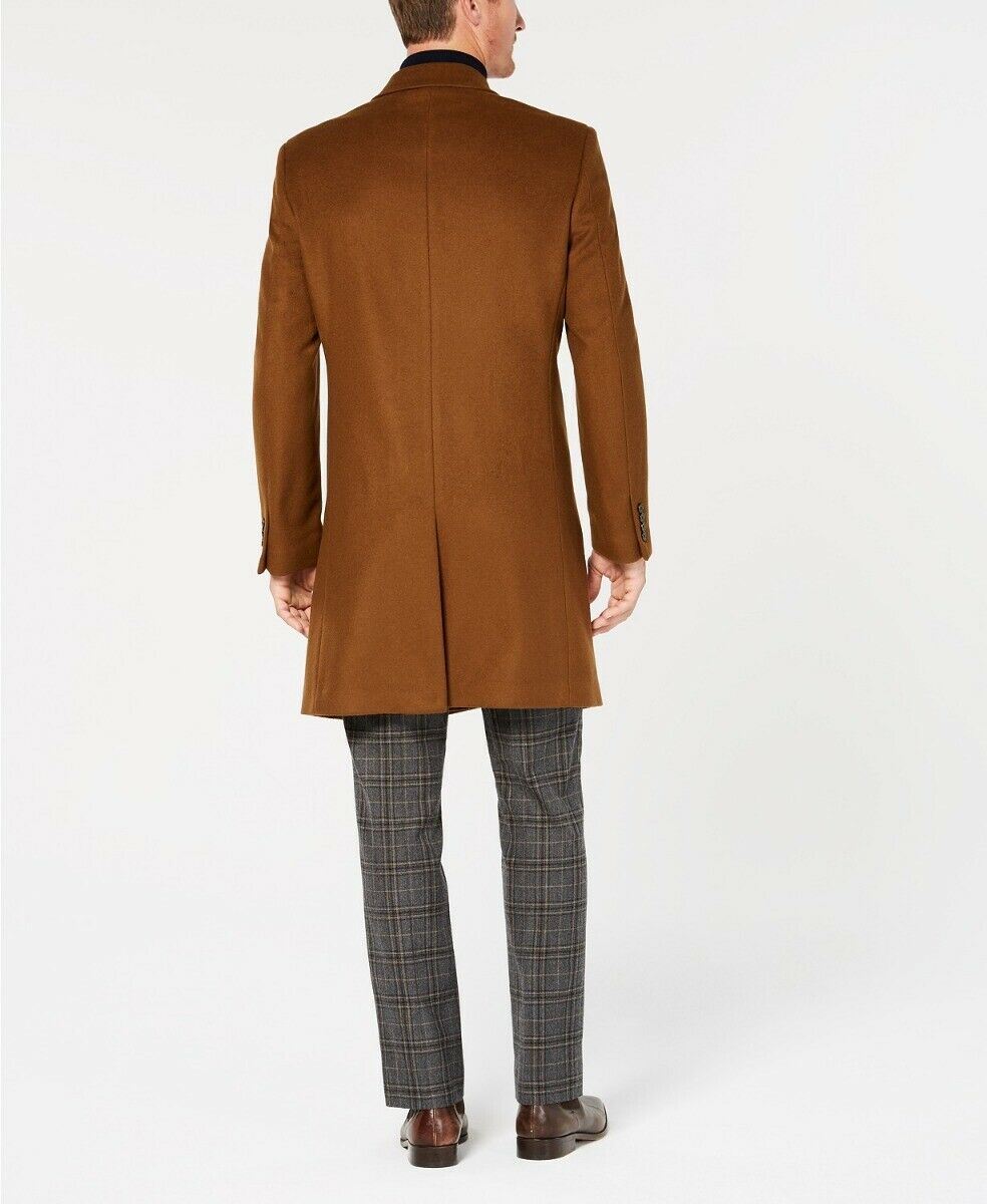 Lauren Ralph Lauren Men's Luther Wool-Blend Top Coat 44S Vicuna Brown