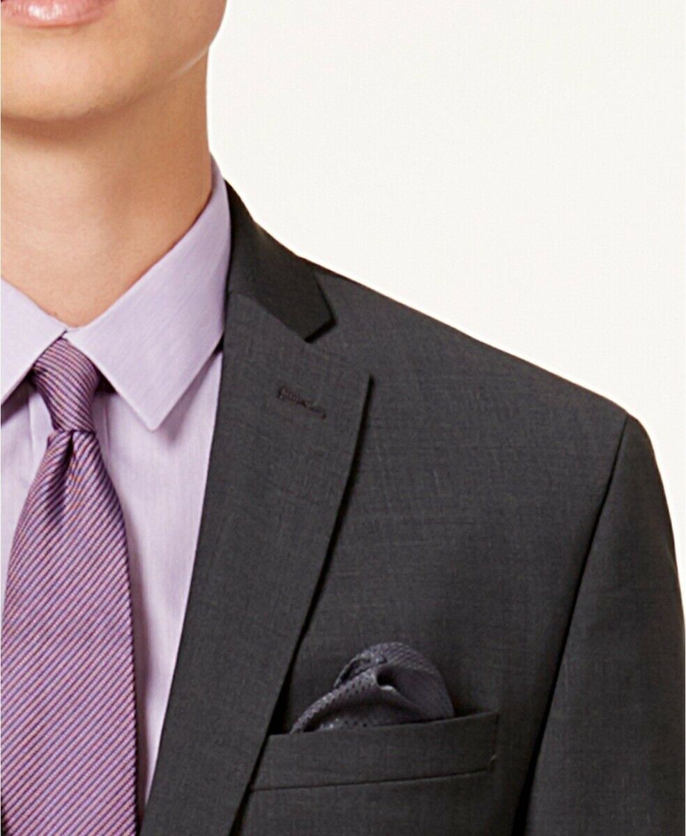 Bar III Men's Suit Jacket 46R Charcoal Grey Slim-Fit Active Stretch