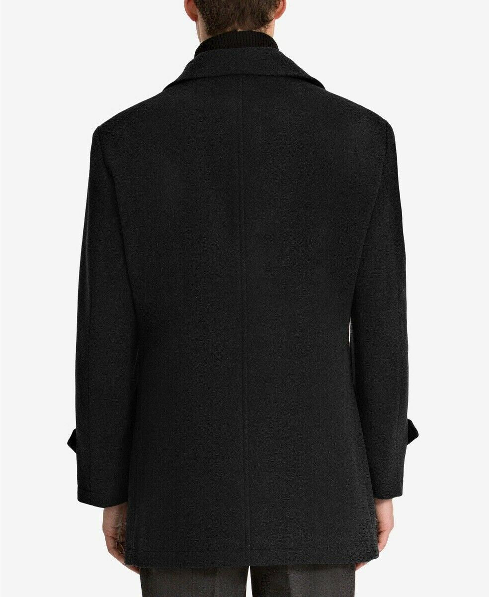 Lauren Ralph Lauren Mens Labrada Double-Breasted Wool Peacoat 44R Black Coat