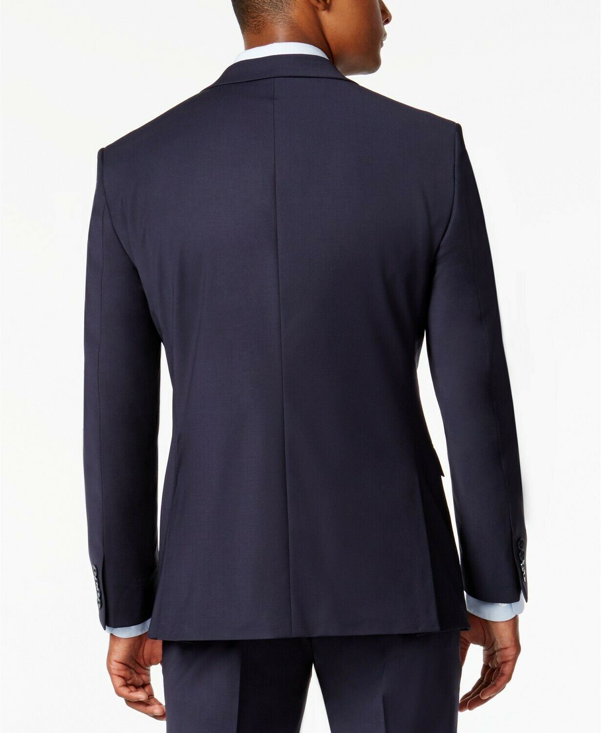 Calvin Klein Mens Jacket Sport Coat 46R Navy Blue Infinite Stretch Slim Fit