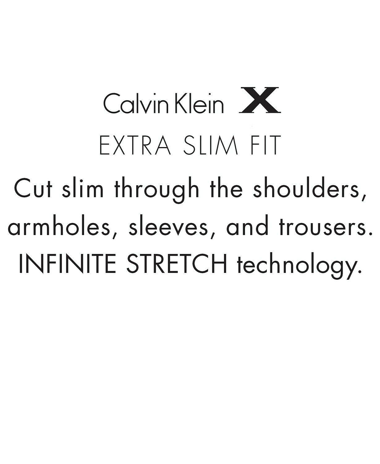 Calvin Klein Mens Suit 36S / 32 x 32 Light Grey X-Fit Solid Slim Fit
