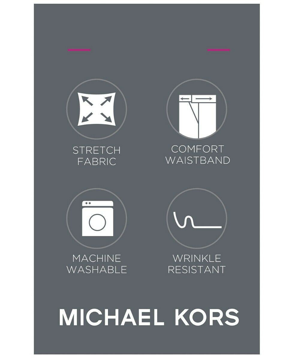 Michael Kors Mens Dress Pants 34 X 34 Solid Black Classic-Fit Stretch WASHABLE
