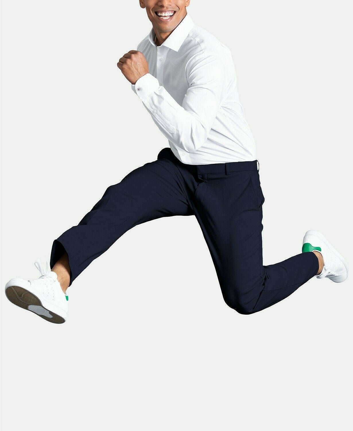 Tommy Hilfiger Mens Dress Pants 38 x 30 Navy Blue Modern-Fit TH Flex Stretch