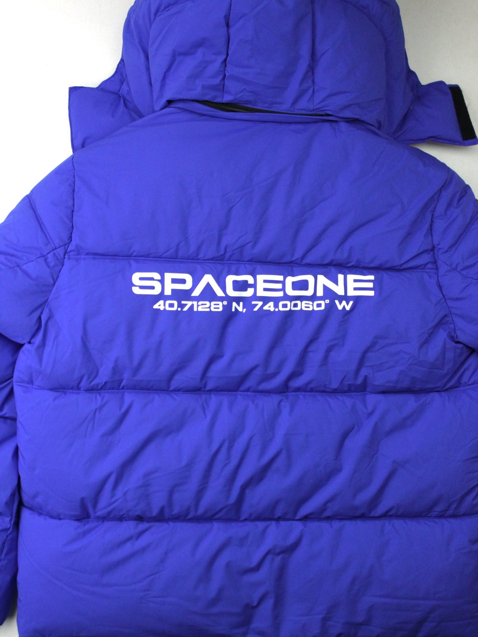 Space One Mens NASA Inspired Puffer Coat XL Blue