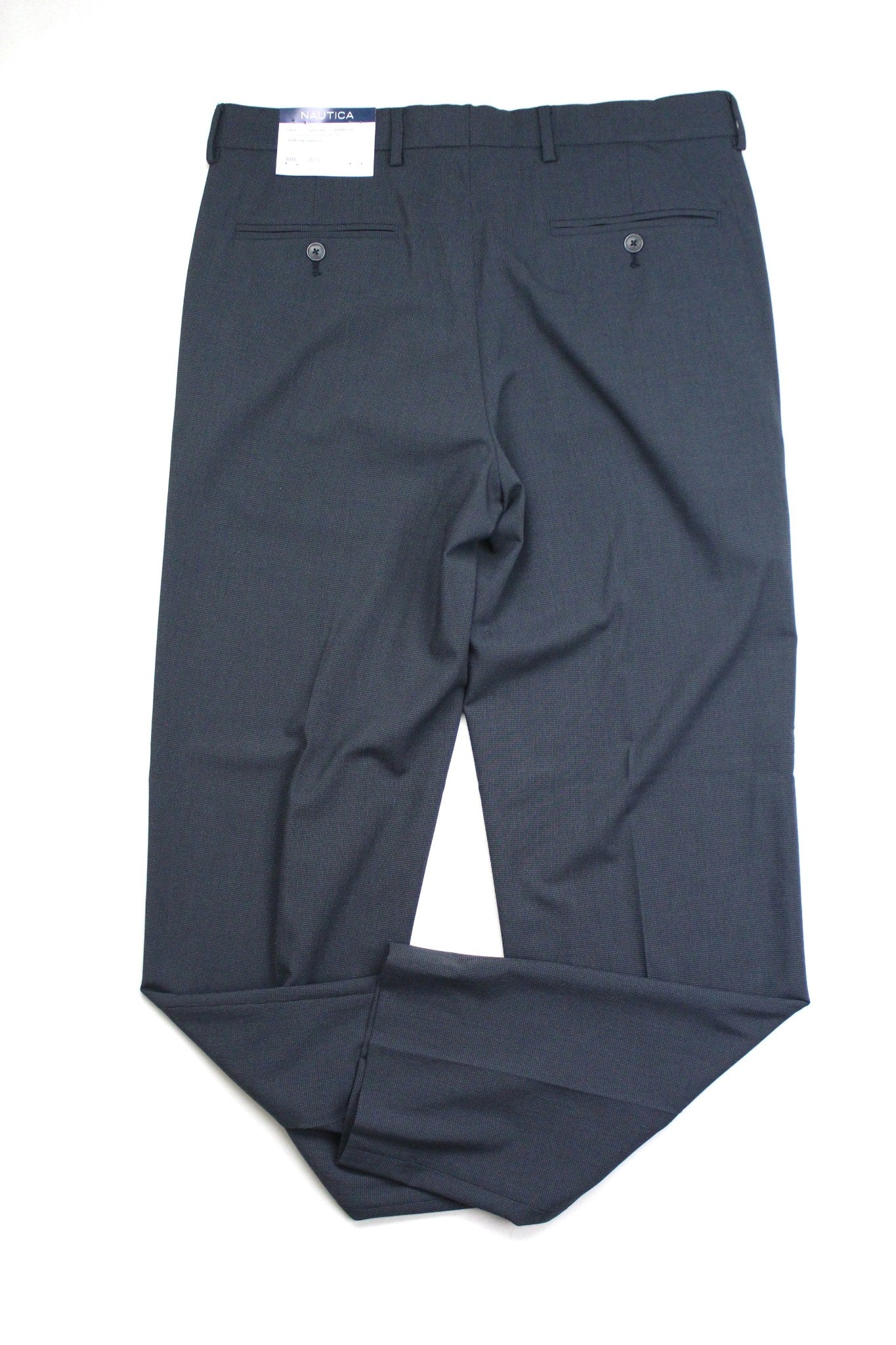 Nautica Men's Modern-Fit Bi-Stretch Suit Pants Check Charcoal 36 x 32 Flat Pant
