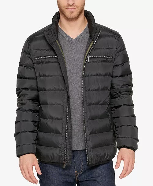 Cole Haan Men's Quilted Zip-Front Jacket Black Size Large Coat