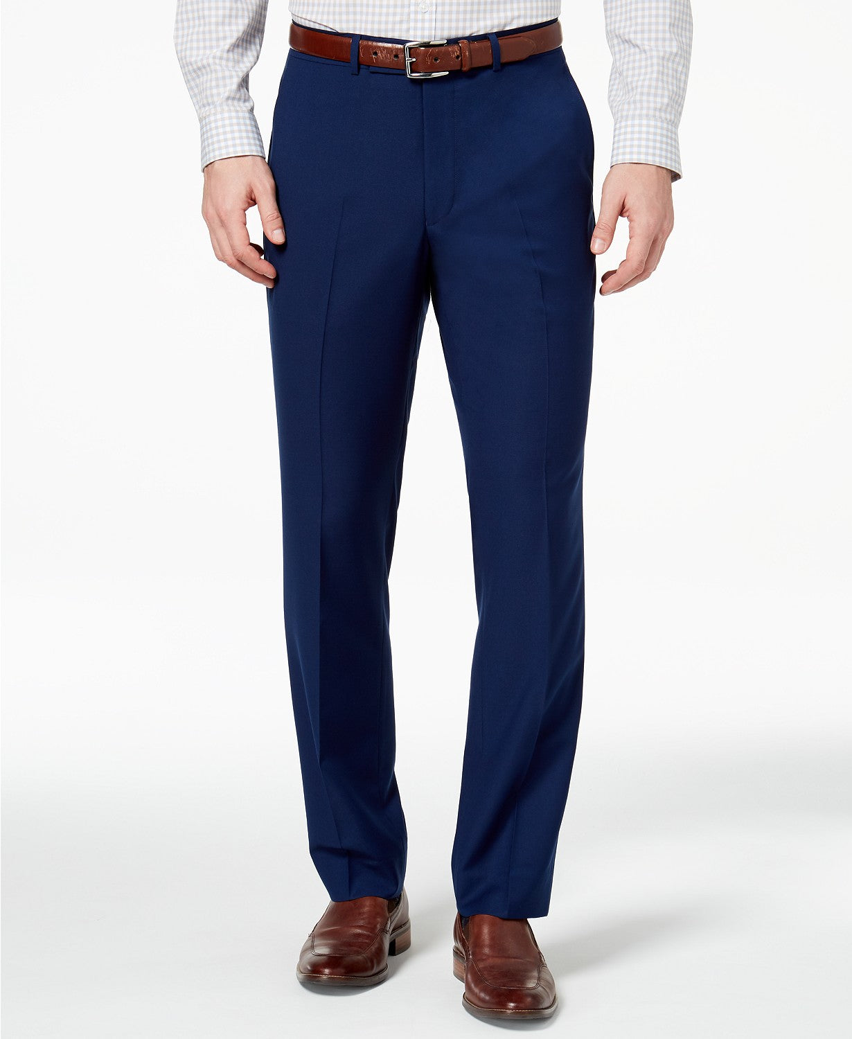 Kenneth Cole Mens Blue Suit Dress Pants 46 x 32 Flex Slim-Fit Stretch Modern