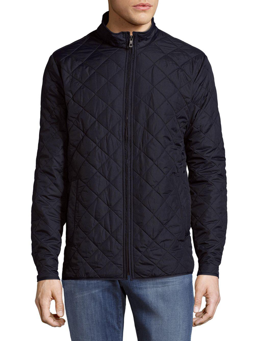 Hawke & Co. Men's Diamond Quilted Jacket Large Navy Blue
