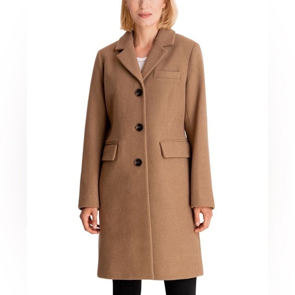 Michael Kors Womens Coat Overcoat Camel Brown Wool XXL