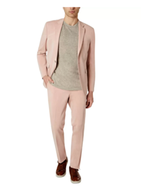 Kenneth Cole Flex Slim-Fit Stretch Solid Suit Jacket 40L Pink Jacket Only