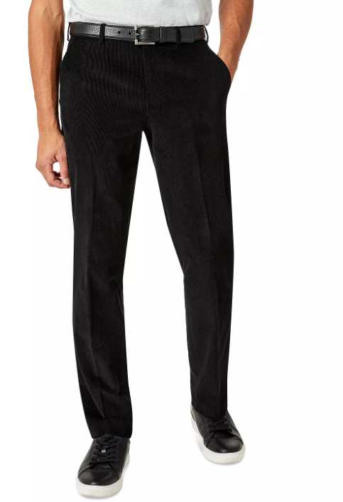 MICHAEL KORS Men's Corduroy Pants 33 X 32 BLACK Modern-Fit