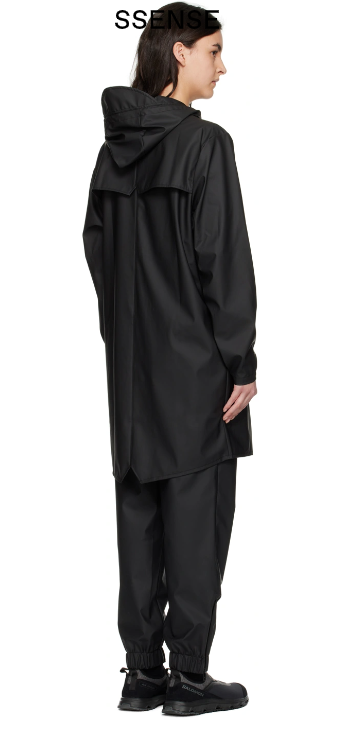 RAINS Men's Long Jacket, Black, X-Small/Small at  Men's Clothing store