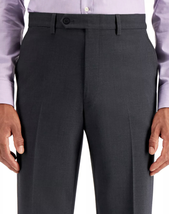 NAUTICA Men's Performance Stretch Modern-Fit Dress Pants Charcoal 34 x 32
